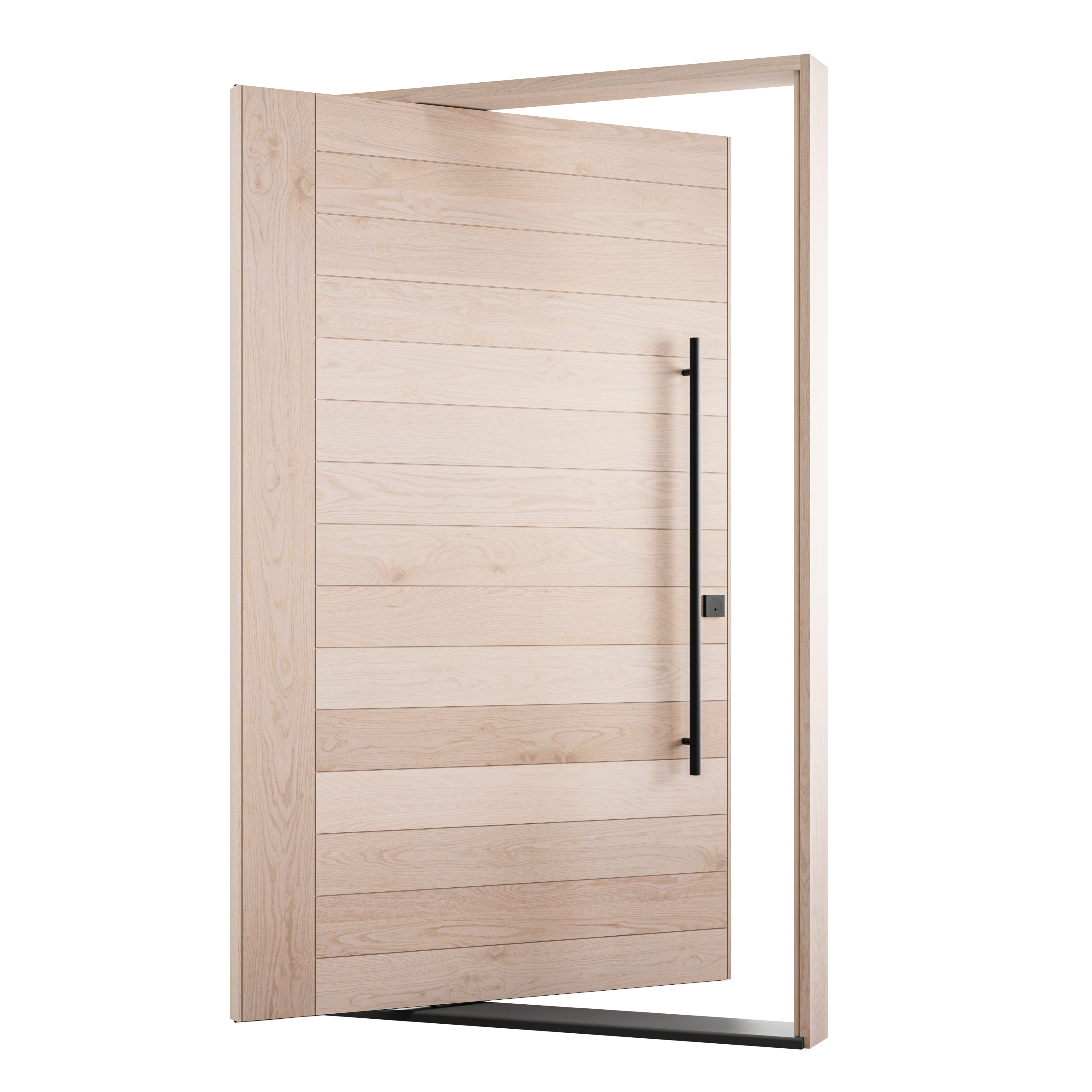 White Oak with Vertical Plank on Hinge Side
