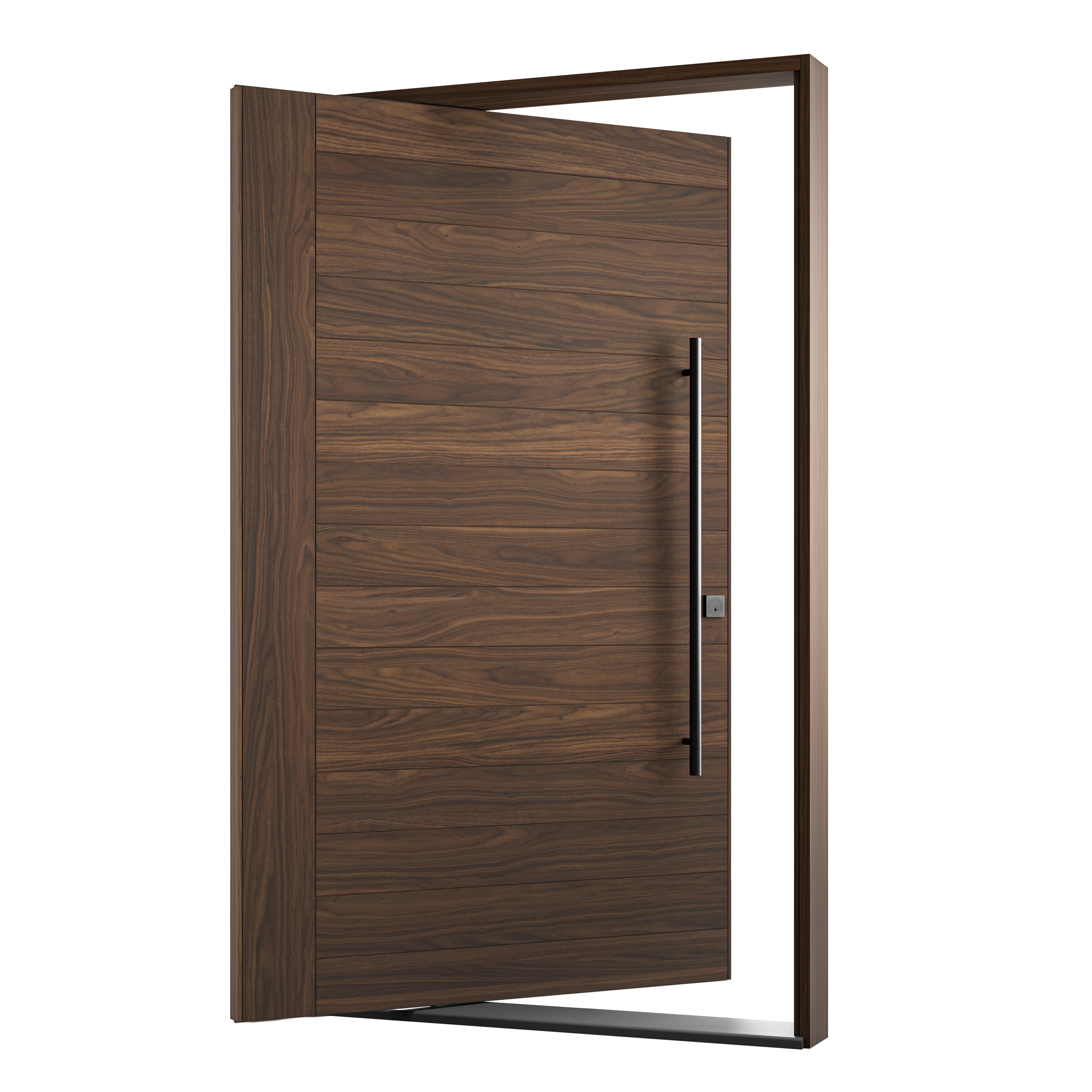 Walnut with Vertical Plank on Hinge Side