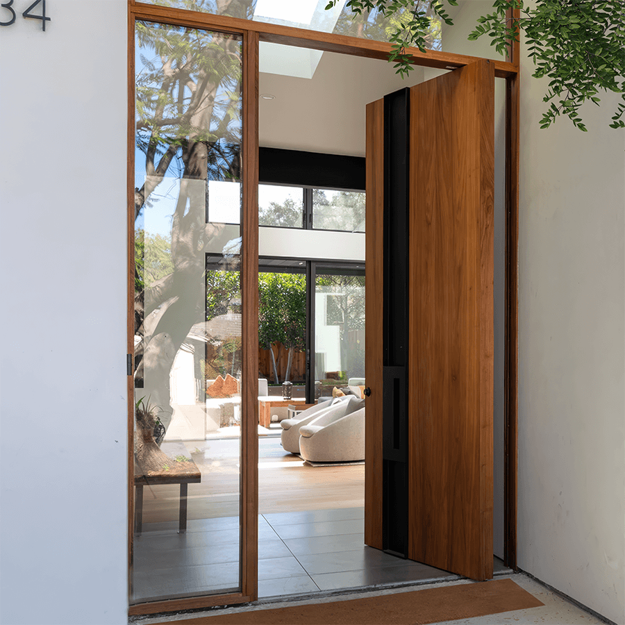 Walnut with Vertical Steel Pull