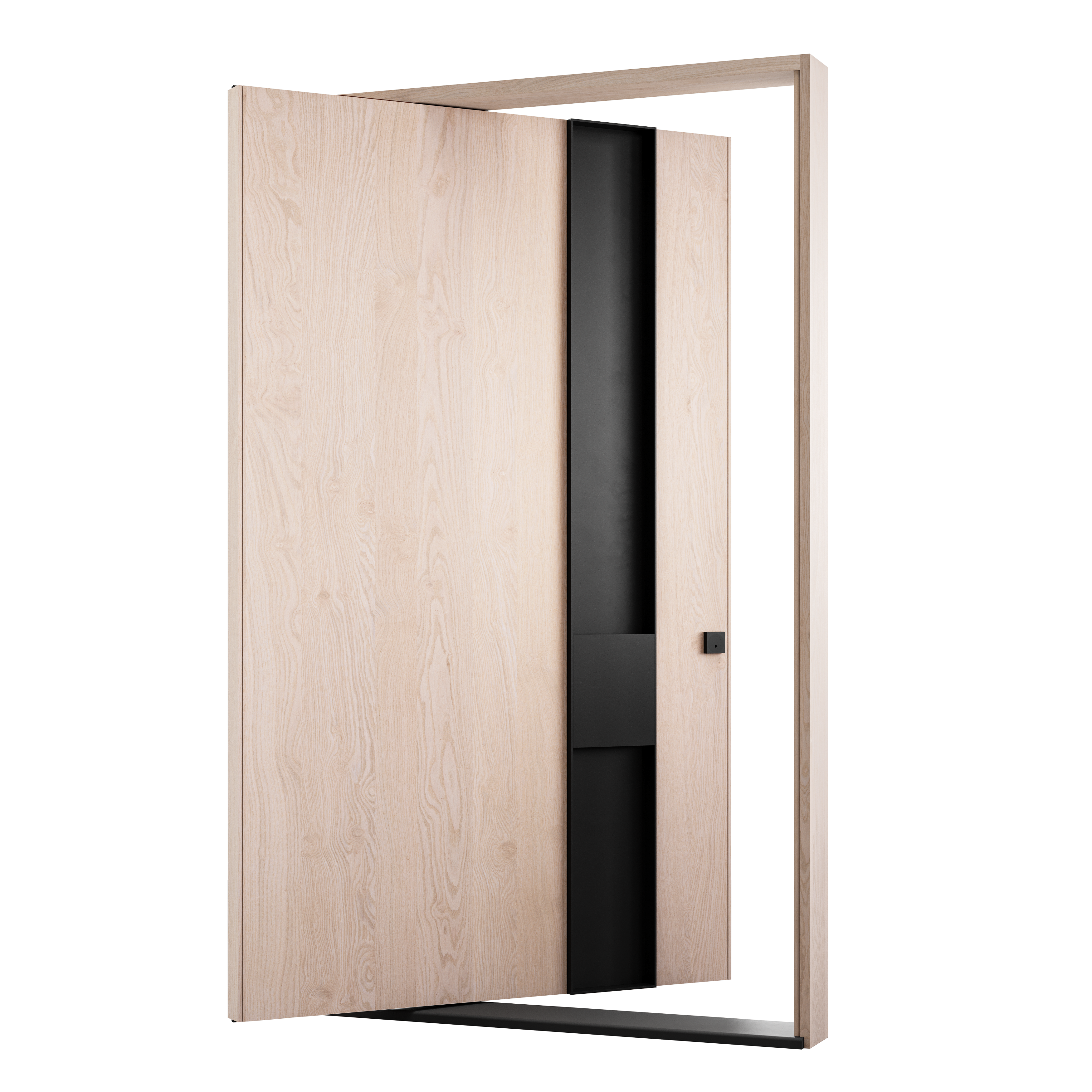 White Oak with Vertical Steel Pull