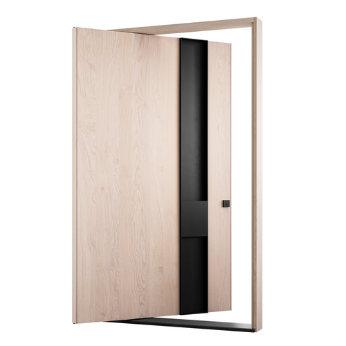 White Oak with Vertical Steel Pull