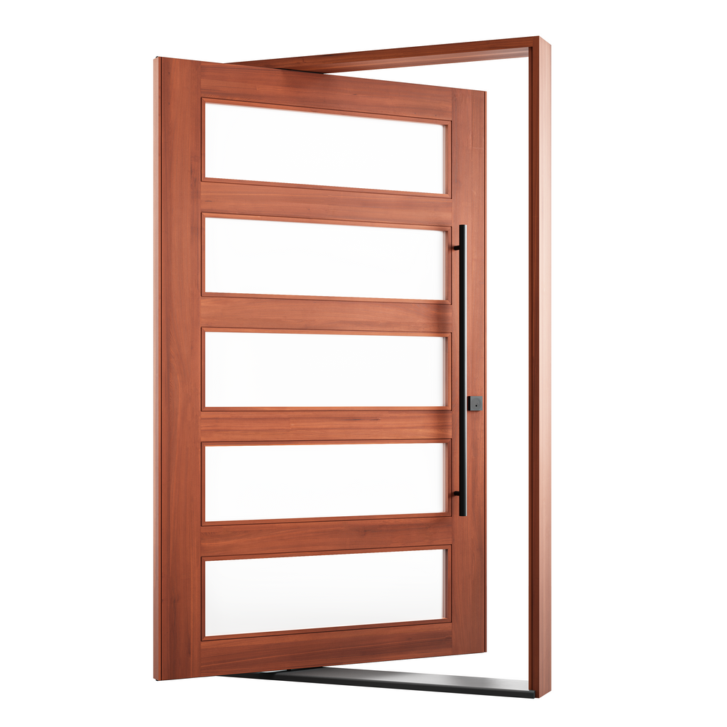 Sapele with Glass Panels