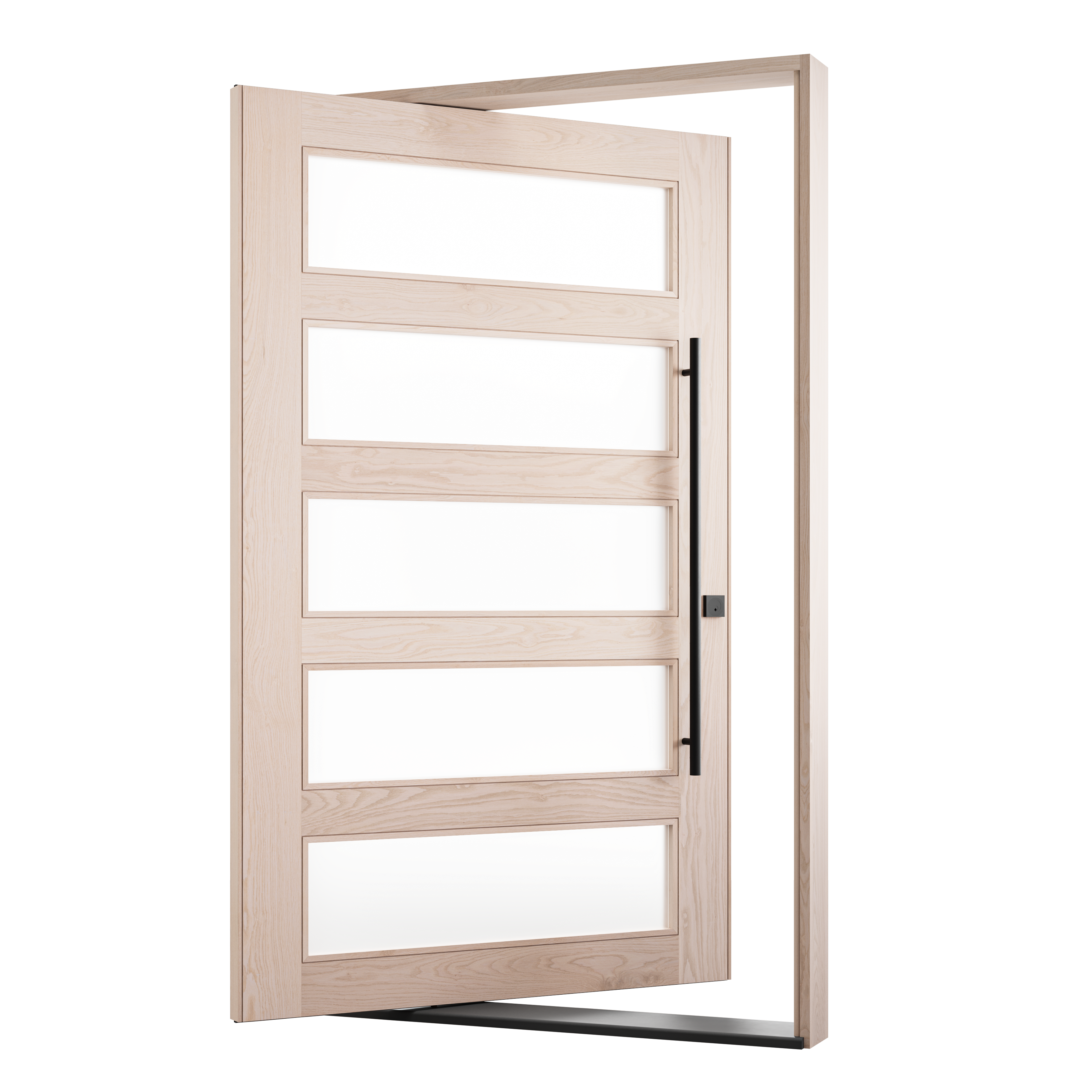 White Oak with Glass Panels