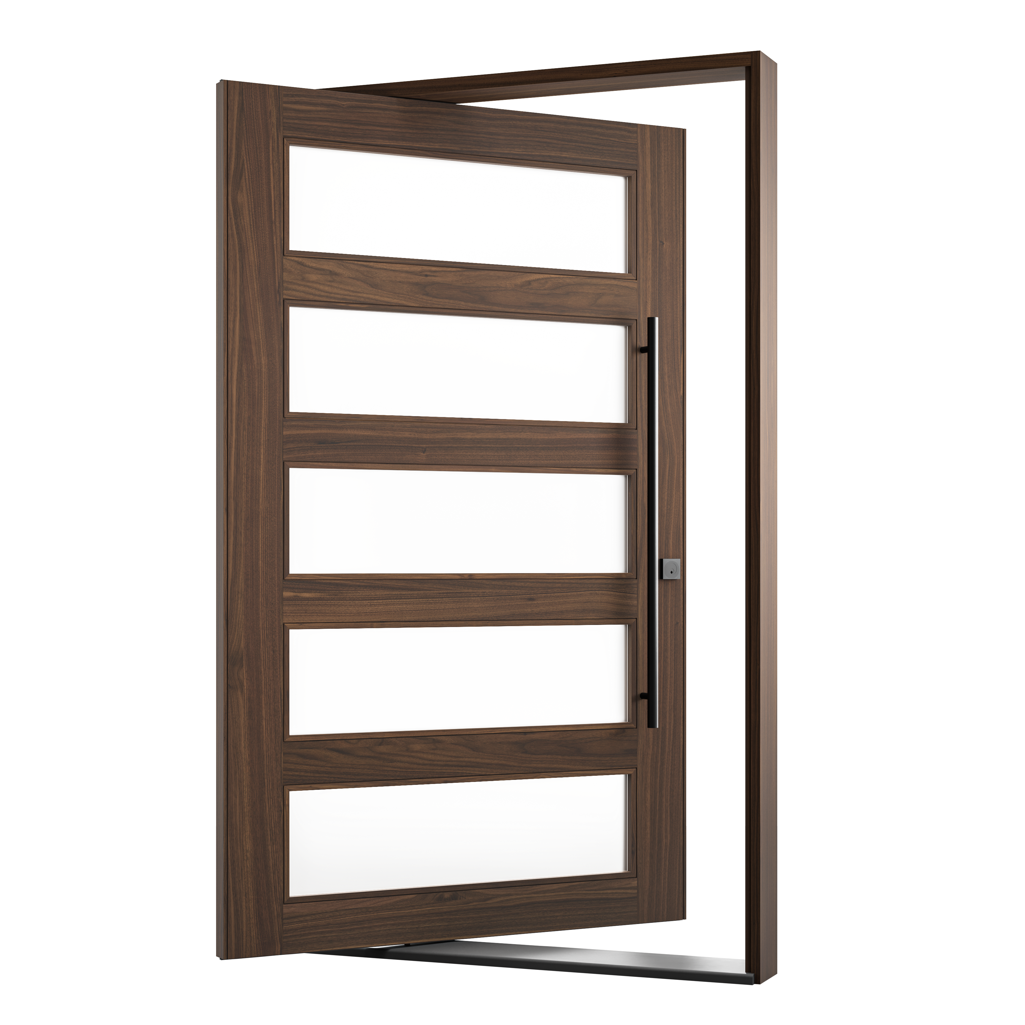 Walnut with Glass Panels